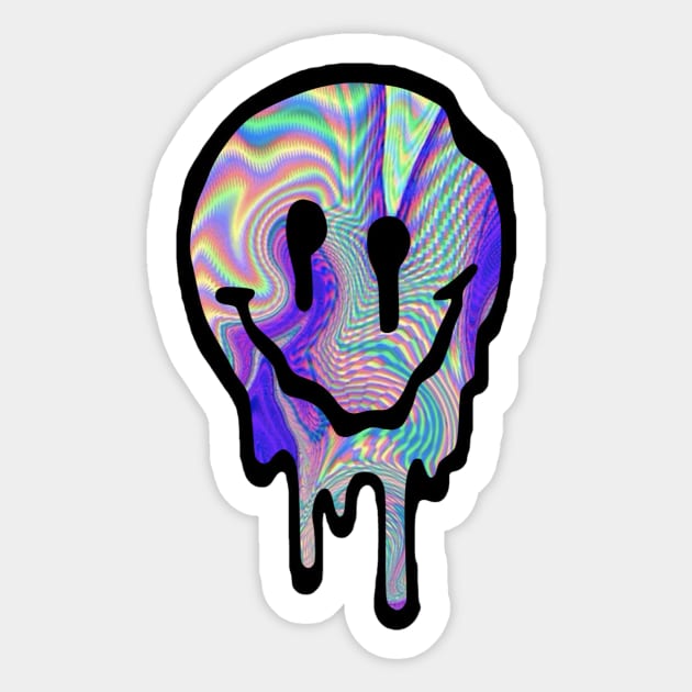 Trippy Drippy Smiley Face Sticker by lolsammy910